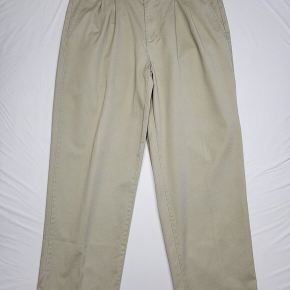 Cherokee Pants Ultimate Khaki Mens 36 x 32 Pleated Front Straight Leg Preppy - Picture 2 of 13